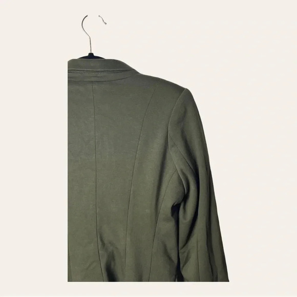 0437. ANTHROPOLOGIE CORTONNIER HUNTER GREEN BLAZER LONG SLEEVES‎ SHOULDER PADS - Picture 6 of 11